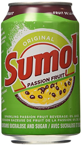 7685948374586 - SUMOL PASSION FRUIT SODA PORTUGAL 11.15 OZ. CANS 6 PACK