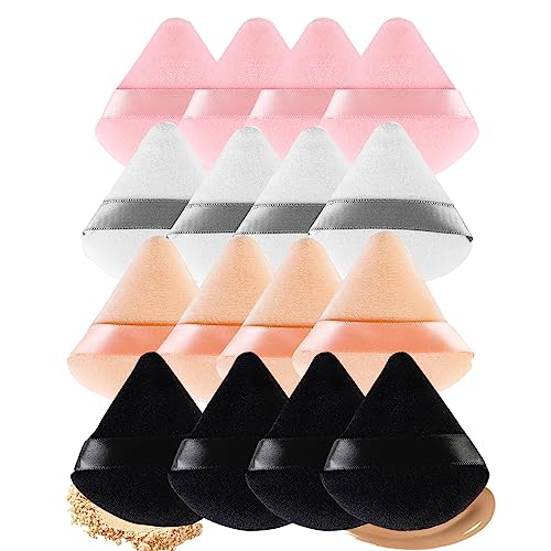 0768679496592 - 16 PIECES TRIANGLE POWDER PUFF FACE SOFT TRIANGLE MAKEUP PUFF VELOUR COSMETIC FOUNDATION BLENDER SPONGE BEAUTY MAKEUP TOOLS