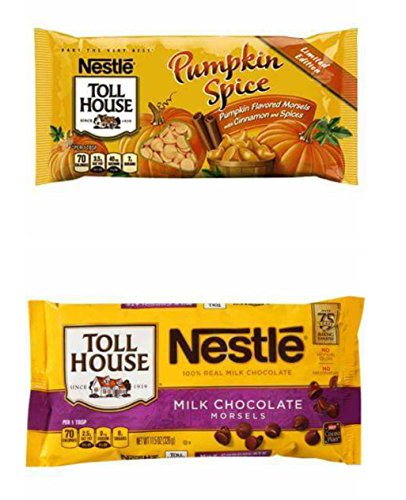 0768724739353 - NESTLE TOLL HOUSE PUMPKIN SPICE MORSELS (10OZ BAG) & HERSHEY'S MILK CHOCOLATE CHIPS (11.5OZ BAG) ONE OF EACH
