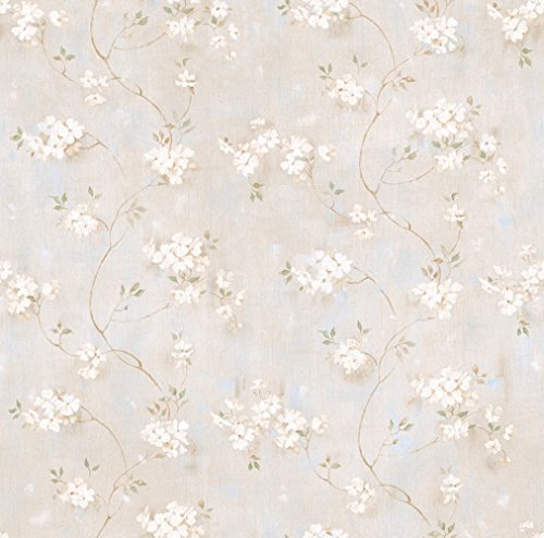0768869442811 - CHESAPEAKE PUR44102 BRAHAM GREY COUNTRY FLORAL SCROLL WALLPAPER