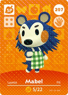 0768936502806 - MABEL - NINTENDO ANIMAL CROSSING HAPPY HOME DESIGNER AMIIBO CARD - 207