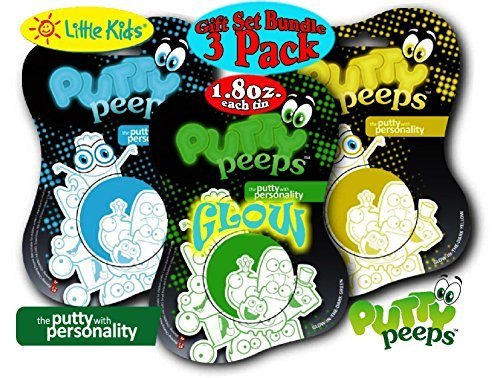 0769294278662 - PUTTY PEEPS GLOW IN THE DARK BLUE, YELLOW & GREEN PUTTY TINS (1.8OZ EACH) GIFT SET BUNDLE - 3 PACK BY LITTLE KIDS