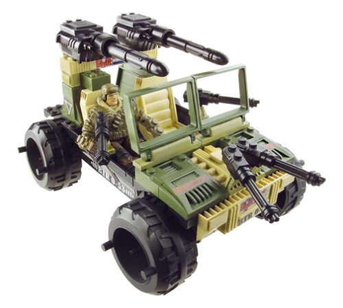0076930065044 - GI JOE VS. COBRA: FOREST FOX WITH FROSTBITE BTR BUILT TO RULE! ACTION BUILDING SET, 45 PIECES, 6504, COMPATIBLE WITH OTHER LEADING BUILDING SYSTEMS