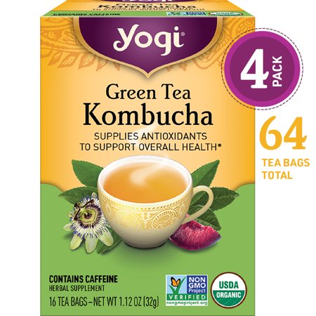 0076950901032 - (PACK OF 4) YOGI TEA, GREEN TEA KOMBUCHA TEA, TEA BAGS, 16 CT, 1.12 OZ