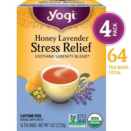 0076950901056 - (PACK OF 4) YOGI TEA, HONEY LAVENDER STRESS RELIEF TEA, TEA BAGS, 16 CT, 1.02 OZ