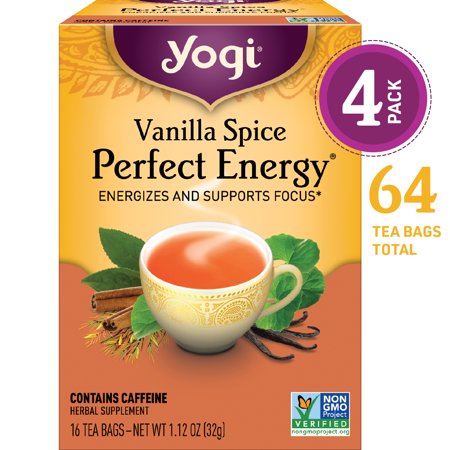 0076950901131 - (PACK OF 4) YOGI TEA, VANILLA SPICE PERFECT ENERGY TEA, TEA BAGS, 16 CT, 1.12 OZ