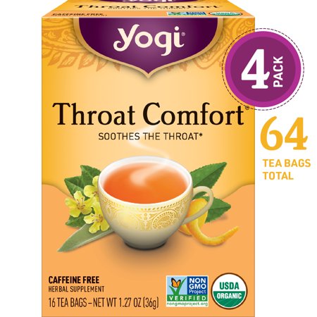 0076950901162 - (PACK OF 4) YOGI TEA, THROAT COMFORT TEA, TEA BAGS, 16 CT, 1.27 OZ
