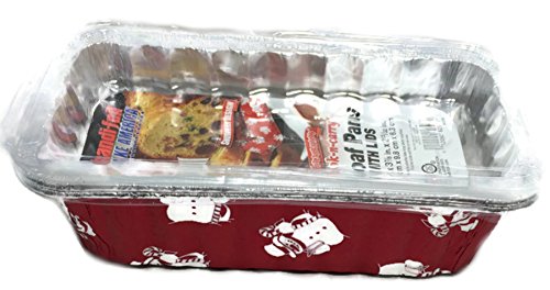 0769748992090 - CHRISTMAS THEME ALUMINUM LOAF PANS WITH LIDS ~ PACK OF 2 (SNOWMAN DESIGN)