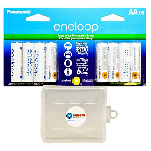 0769923327839 - PANASONIC ENELOOP 2000MAH RECHARGEABLE NIMH AA BATTERY 16 PACK WITH 4 LIGHTJUNCTION BATTERY CASES