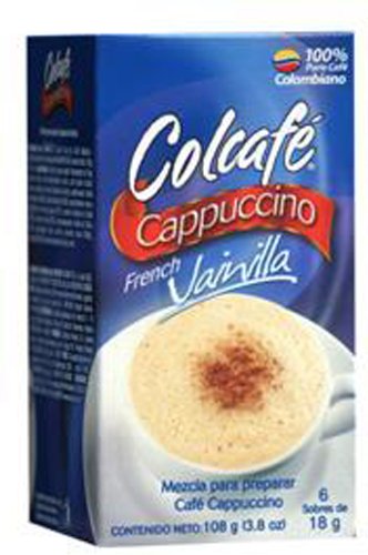 7702032553778 - COLCAFE: CAPPUCCINO MIX FRENCH VANILLA COFFEE, 3.80 OZ