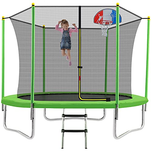 0770264566092 - TATUB TRAMPOLINE 16FT 15FT 14FT 12FT 10FT 8FT JUMP RECREATIONAL TRAMPOLINES WITH ENCLOSURE NET, BASKETBALL HOOP - COMBO OUTDOOR TRAMPOLINE FOR KIDS AND ADULTS
