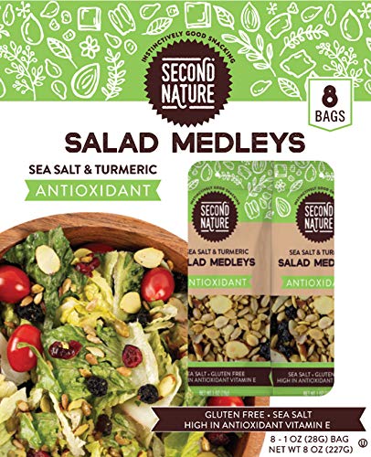 0077034012910 - SECOND NATURE ANTIOXIDANT SEA SALT AND TURMERIC SALAD TOPPINGS, SALAD MEDLEYS TOPPER - 0.85 OZ BAGS (PACK OF 8)