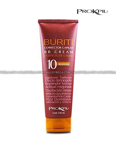 7708132134909 - PROKPIL | BURITI 10 BENEFITS BB CREAM HIGH END HAIR CORRECTOR RECOMEMNDED IT BY PROFS ALL NATURAL INGREDIENTS SILICONE FREE LEAVE IN FRIZZ CONTROL | CORRECTOR DE GAMA ALTA CON BENEFICIOS 8.4OZ-250ML