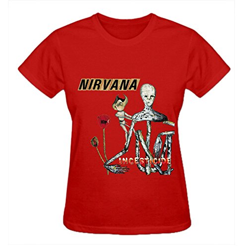 7709361917523 - NIRVANA INCESTICIDE HITS WOMEN ROUND NECK COTTON T SHIRT RED
