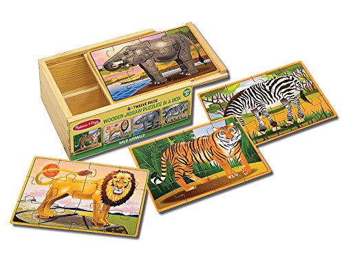 0000772002370 - MELISSA & DOUG WOODEN JIGSAW PUZZLES IN A BOX - ZOO
