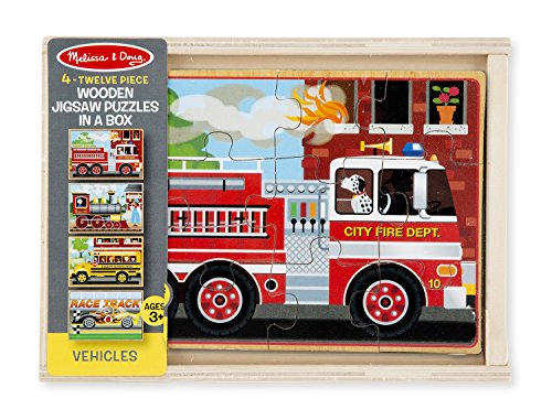 0000772037945 - MELISSA & DOUG WOODEN JIGSAW PUZZLES IN A BOX - VEHICLES