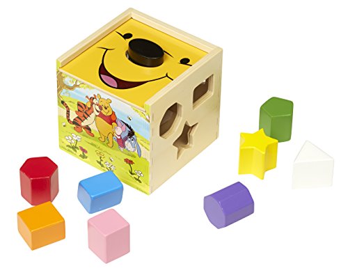 0000772057660 - DISNEY BABY WINNIE THE POOH WOODEN SHAPE SORTING CUBE