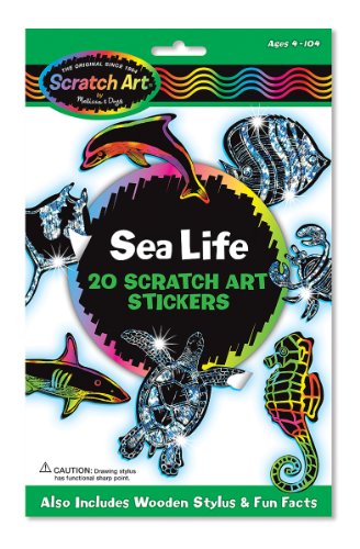 0000772058216 - MELISSA & DOUG 3431 SEA LIFE SCRATCH ART STICKERS