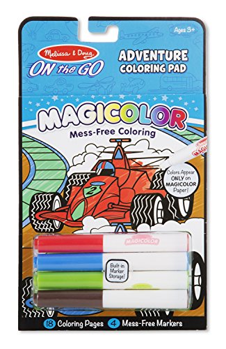 0000772091299 - MELISSA & DOUG ON THE GO MAGICOLOR COLORING PAD: ADVENTURE - 18 COLORING PAGES AND 4 MARKERS