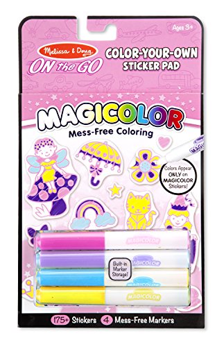 0000772091312 - MELISSA & DOUG ON THE GO MAGICOLOR COLOR-YOUR-OWN STICKER BOOK - PINK