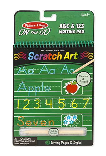 0000772091428 - MELISSA & DOUG ON THE GO SCRATCH ART: ABC & 123 WRITING PAD
