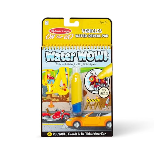 0000772153751 - MELISSA & DOUG WATER WOW VEHICLES ON THE GO TRAVEL ACTIVITY PAINT WITH WATER