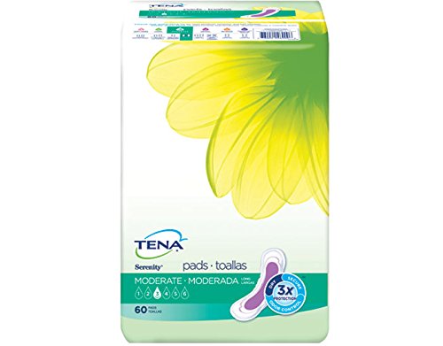 0772195632433 - TENA INCONTINENCE PADS FOR WOMEN, MODERATE, LONG, 60 COUNT