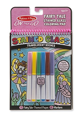 0000772303019 - MELISSA & DOUG ON THE GO STAINED GLASS COLORING PAD - FAIRY TALE