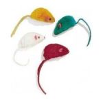 0077234020241 - FUR MICE CAT TOY ASSORTED COLORS 4 PACK