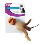 0077234027547 - TIGER STRIPE WITH FEATHERS BALL CAT TOY