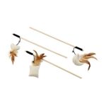 0077234028452 - JUTE SHAPES TEASER WAND CAT TOY IN TAN