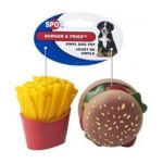 0077234057414 - BURGER AND FRIES VINYL DOG TOY PACK 2 PACK
