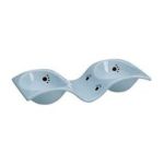 0077234068687 - THE WAVE DOUBLE DISH PET DISH BLUE 12 IN