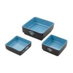 0077234069325 - FOUR SQUARE DOG DISH SIZE 5 COLOR BLUE 5 IN