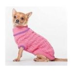 0077234800232 - CLASSIC CABLE DOG SWEATER SIZE MEDIUM COLOR BLUE