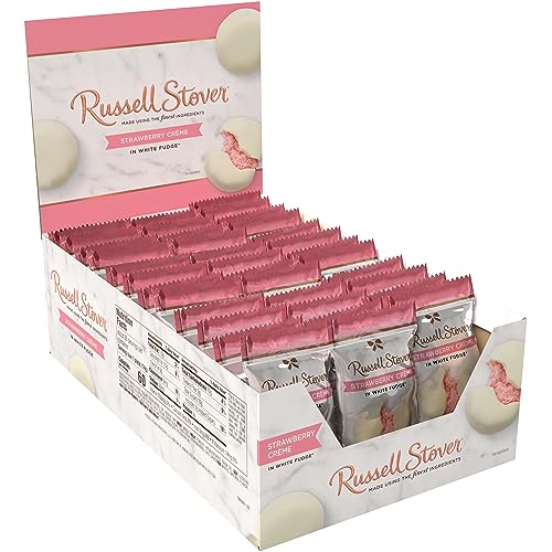 0077260108203 - RUSSELL STOVER WHITE FUDGE STRAWBERRY CREME - 0.5 OZ (PACK OF 36)