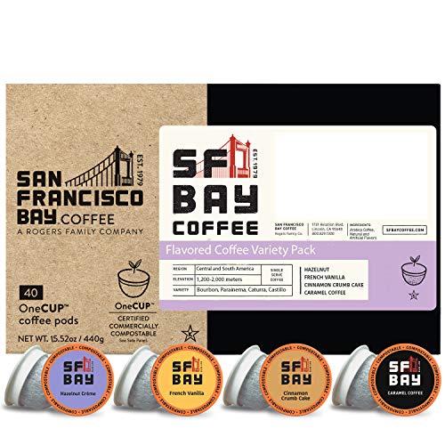 0077324350036 - SAN FRANCISCO BAY SF BAY COFFEE FLAVORED VARIETY PACK 40 COUNT COMPOSTABLE COFFEE PODS, K CUP COMPATIBLE INCLUDING KEURIG 2.0