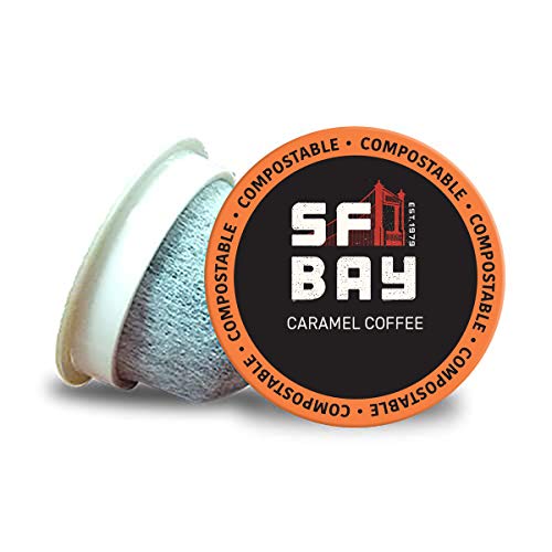 0077324460162 - SAN FRANCISCO BAY COFFEE CARAMEL COFFEE FLAVORED MEDIUM ROAST COMPOSTABLE COFFEE PODS, K CUP COMPATIBLE INCLUDING KEURIG 2.0, CARMEL, 80COUNT