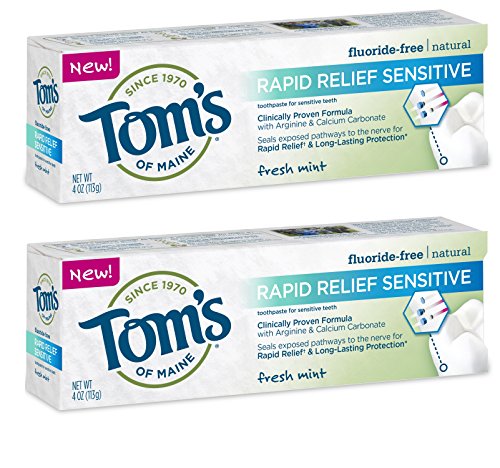 0077326444955 - TOM'S OF MAINE RAPID RELIEF SENSITIVE NATURAL TOOTHPASTE MULTI PACK, FRESH MINT, 2 COUNT