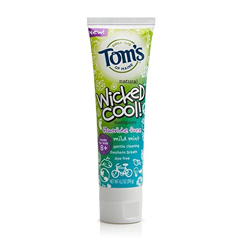 0077326832615 - TOM'S OF MAINE WICKED COOL! FLUORIDE FREE TOOTHPASTE, MILD MINT, 4.2 OUNCE