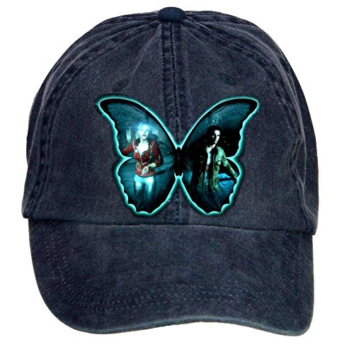 7734080663109 - NUSAJJ UNTIL DAWN BUTTERFLY ADULT UNSTRUCTURED 100% COTTON CAPS DESIGN NAVY ONE SIZE