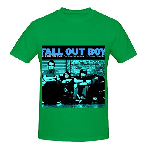 7736058582856 - FALL OUT BOY TAKE THIS TO YOUR GRAVE MEN O NECK MUSIC SHIRTS GREEN