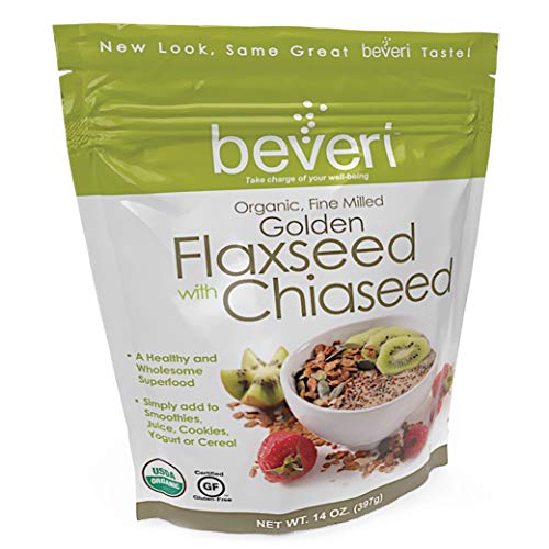 0773743501003 - BEVERI NUTRITION FINE MILLED GOLDEN FLAX SEED WITH CHIA, 14 OUNCE (PACKAGING MAY VARY)