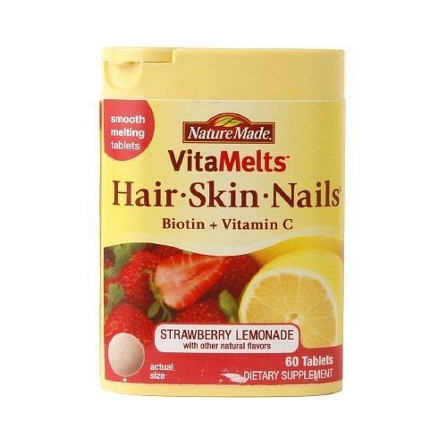 0773821635200 - NATURE MADE VITAMELTS HAIR-SKIN-NAILS BIOTIN + VITAMIN C STRAWBERRY LEMONADE DIETARY SUPPLEMENT TABLETS 60 CT (PACK OF 6) BY NATURE MADE