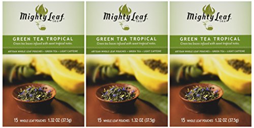 0773821823003 - MIGHTY LEAF GREEN TEA, TROPICAL, 15 POUCHES (PACK OF 3)