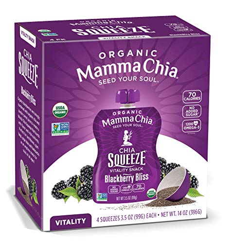 0773821985954 - MAMMA CHIA SQUEEZE ORGANIC VITALITY SNACK, BLACKBERRY BLISS, 4 COUNT (PACK OF 6)