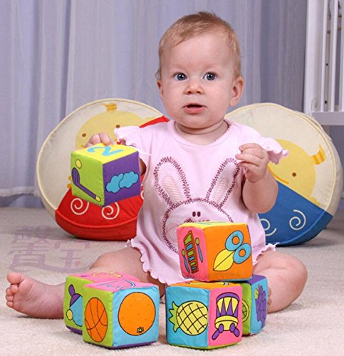 7739066428970 - NEW BABY BLOCKS TOY SOFT CLOTH PLUSH BUILDING BLOCKS EARLY EDUCATIONAL TOY COLORFUL BABY RATTLES