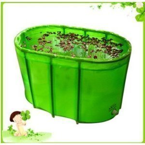 0775126995713 - WHOLESALE GREEN DOUBLE FOLDING BATHTUB / BATH TUB /WITH COVER AND CUSHION FOR LOVER