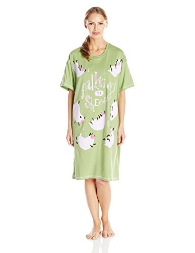 0775165108914 - LITTLE BLUE HOUSE BY HATLEY WOMEN'S LBH FALLING TO SHEEP LADIES SLEEPSHIRT, GREEN, ONE SIZE