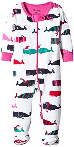 0775165312076 - HATLEY BABY GIRLS' WHALES FOOTED COVERALL, WHITE, 12-18 MONTHS